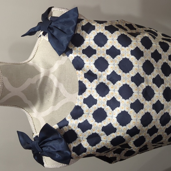 Ted Baker Blushing Rose Geo Dress with added blue panel to hem - Picture 7 of 16